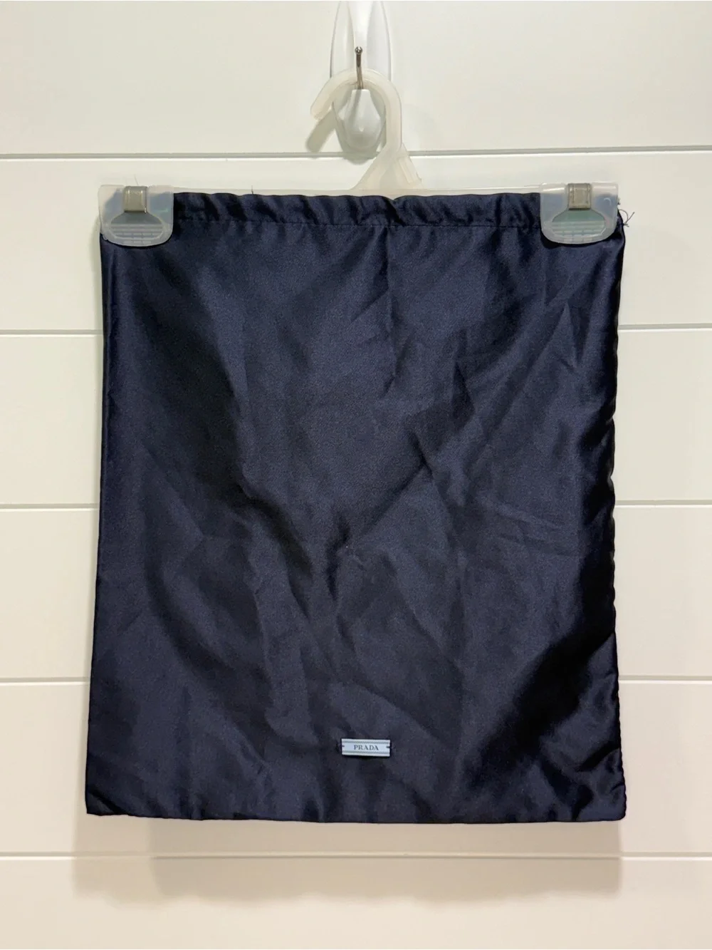 Prada Navy Blue Nylon Logo Pouch